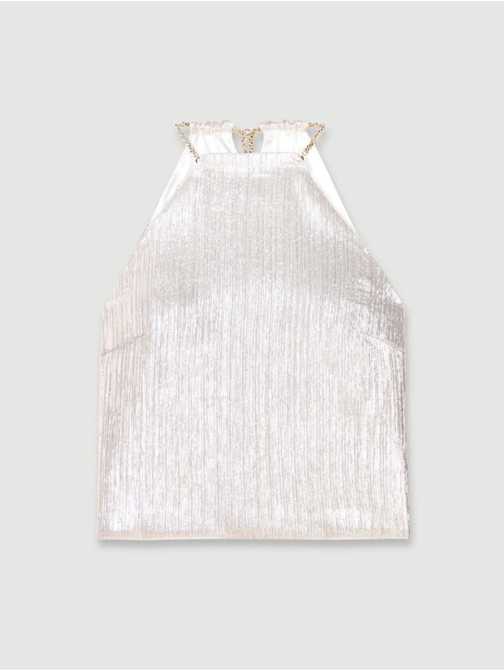 Maje Shimmery Halter Camisole - Silver